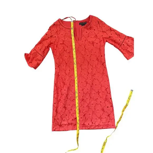 Jessica Howard Lace Coral Shift Dress A-line Women's Size 8P - Picture 8 of 11